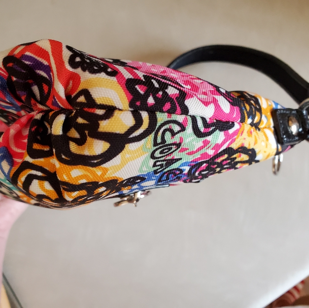 Euc Rare Coach Poppy Graffiti Flowered Multi-Color Handbag Purse Small - Picture 3 of 11